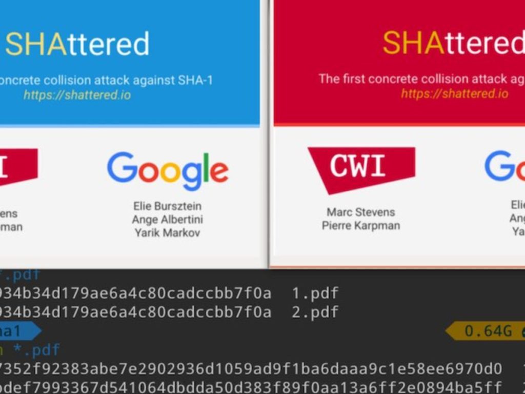 SHA-1 brisé par google